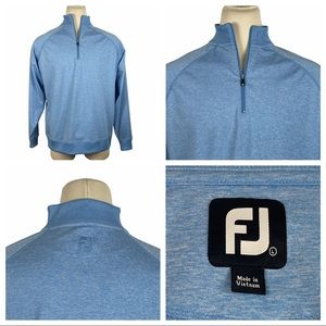 Brand New FootJoy Stretch Fabric Light Blue Heather 1/4 Zip Pullover Large